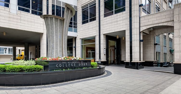 Exterior image of the Residences of College Park North Tower Condos in Toronto