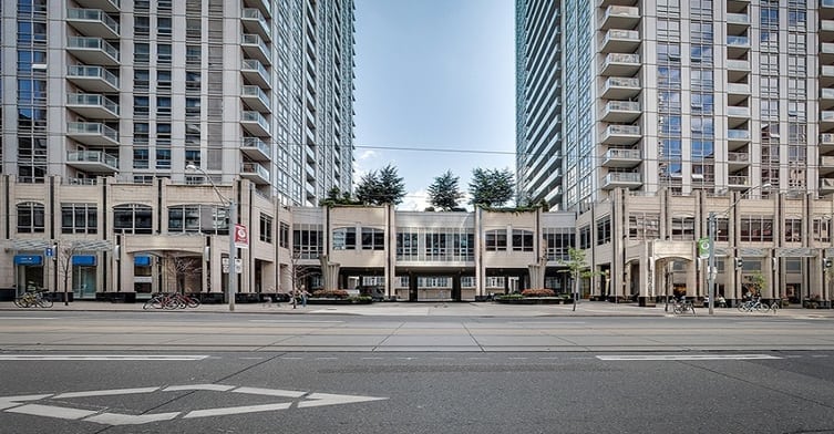 Exterior image of the Residences of College Park South Tower Condos in Toronto
