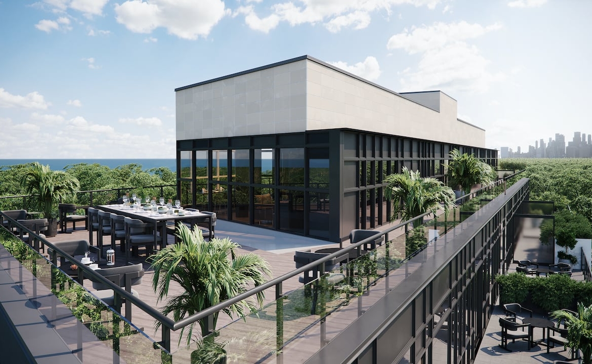 Rendering of Upper Beach Club Condos rooftop terrace