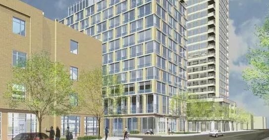 Exterior image of the Wellesley Central Residences in Toronto