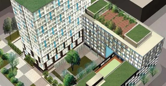 Exterior image of the YWCA Elm Centre in Toronto