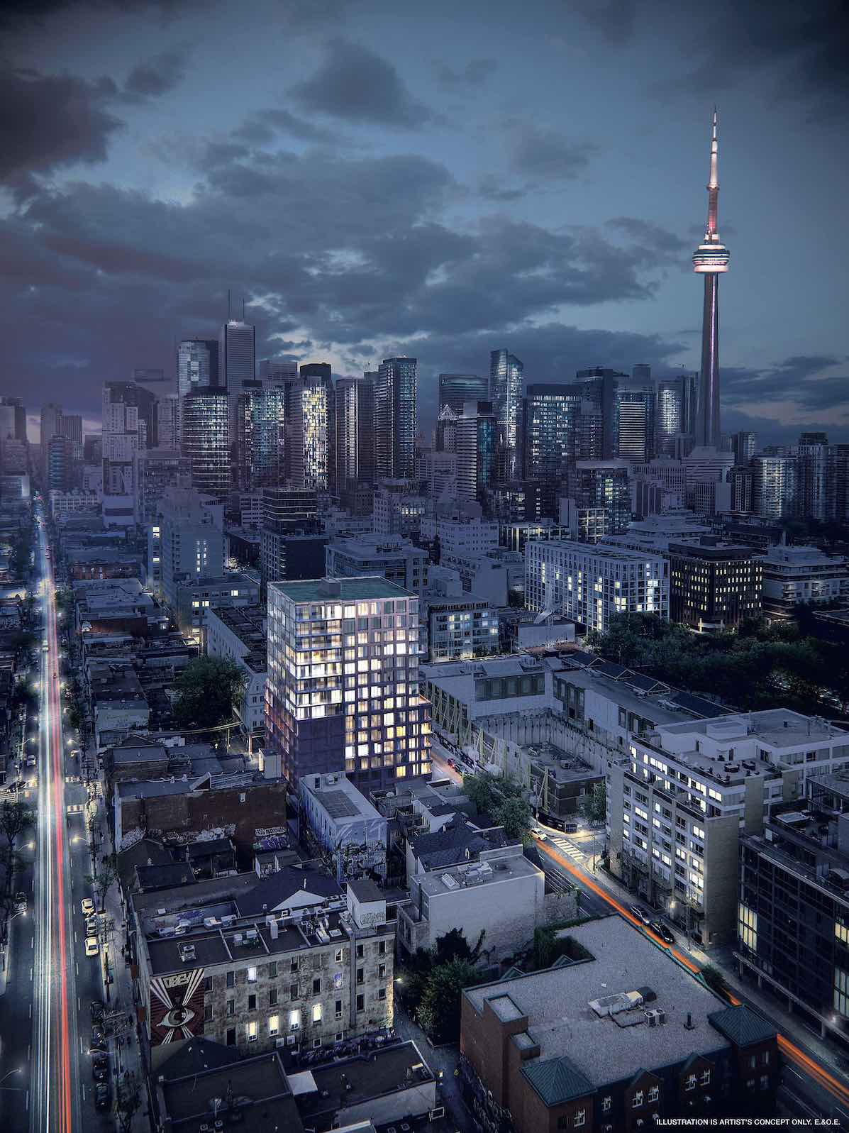 RUSH Condos aerial view