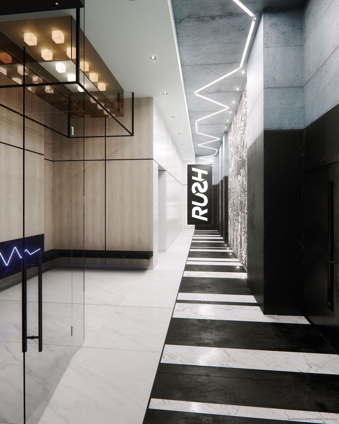 RUSH Condos lobby