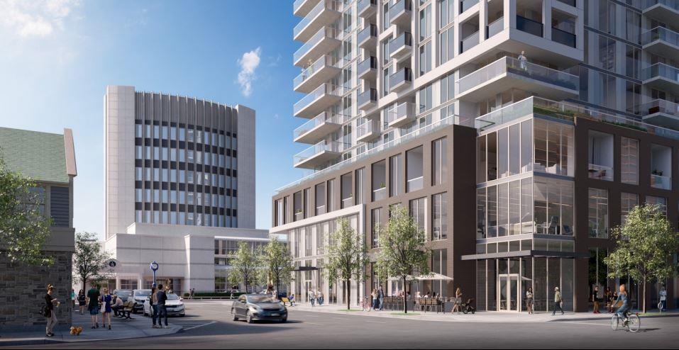 Gallery Condos building corner view and street area