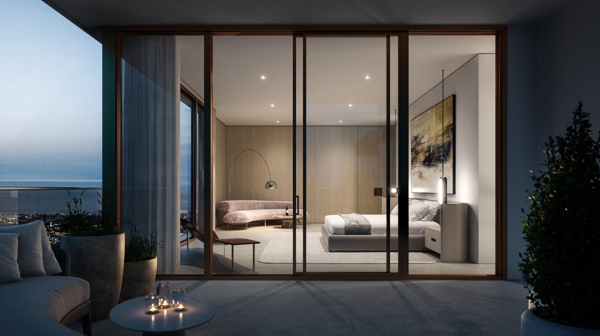 La Clara Residences suite floor-to-ceiling windows