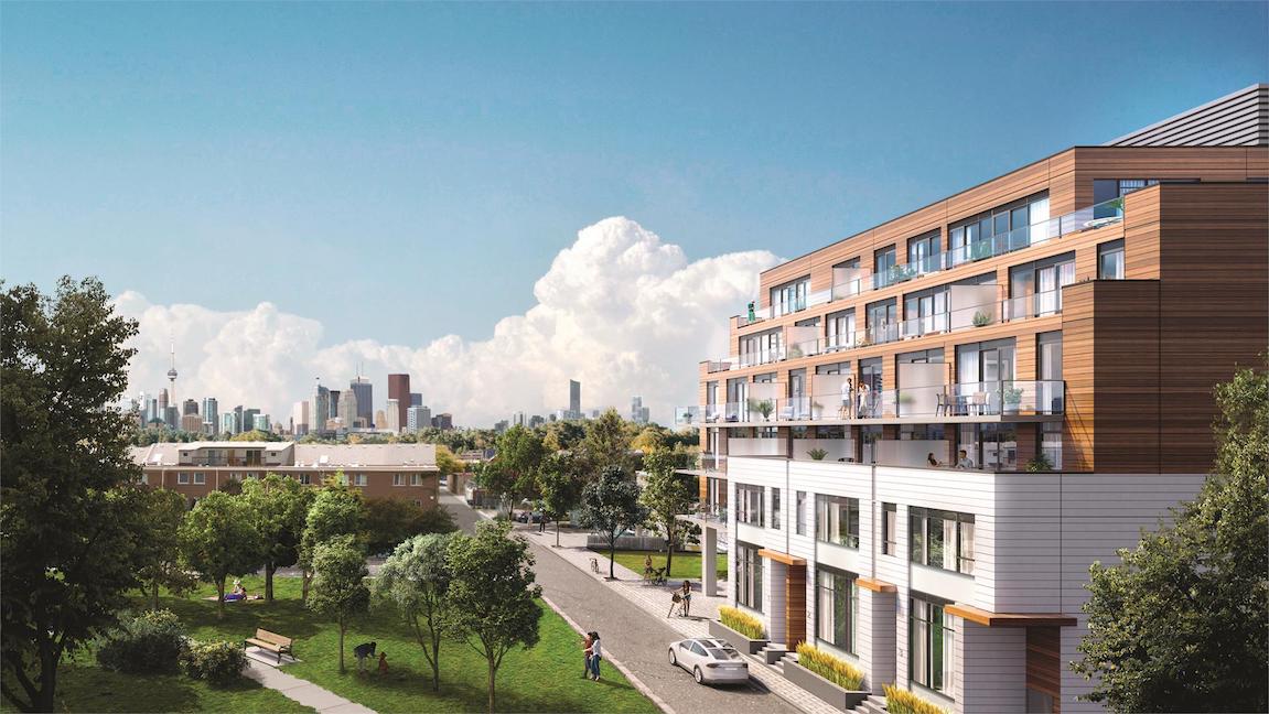 The Poet Condos Building and Park Area