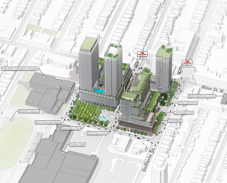 Bloor & Dufferin Condos Aerial Rendering