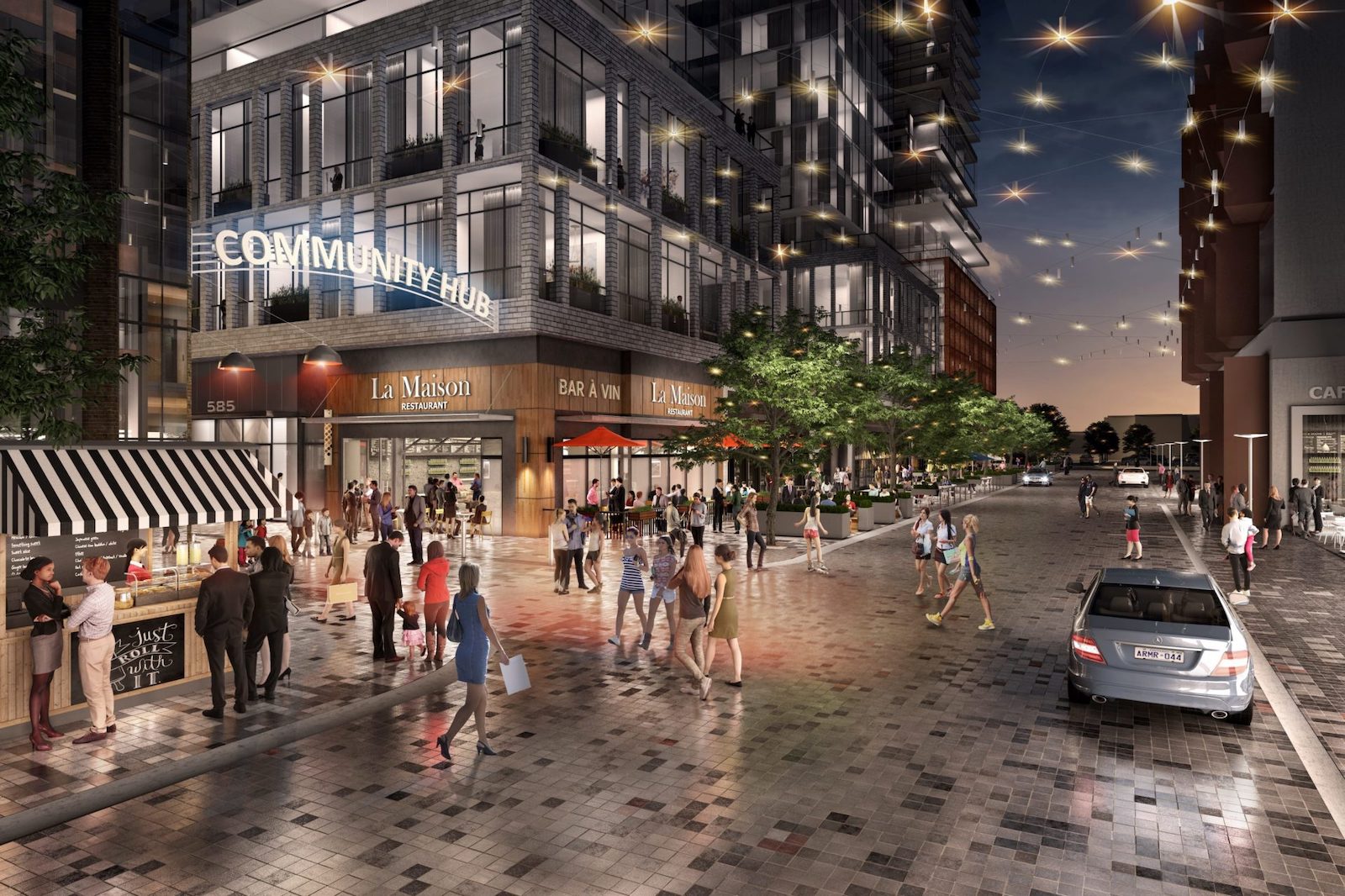 Bloor & Dufferin Condos High Street (Night) Rendering