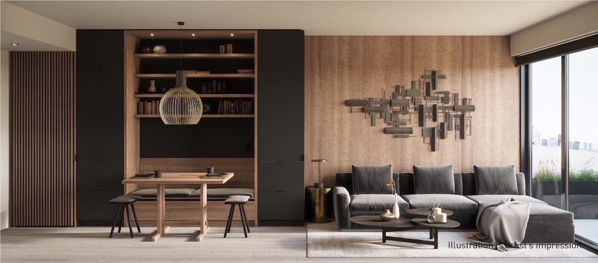 Rendering of 55C Bloor Yorkville Residences Suite Living Room