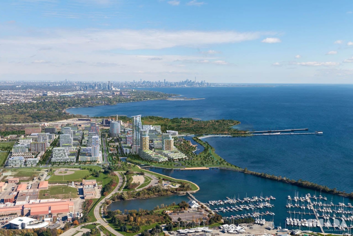 Rendering of Lakeview Village community aerial