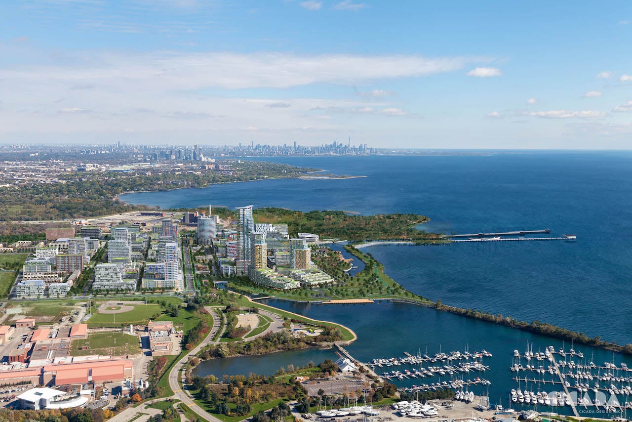 Rendering of Lakeview Village community aerial