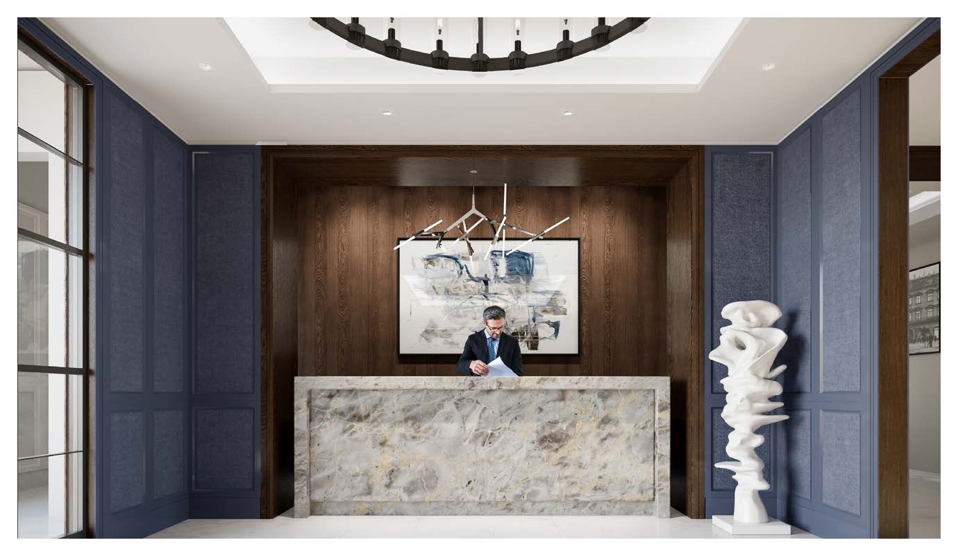 Rendering of Notting Hill Condos lobby concierge.