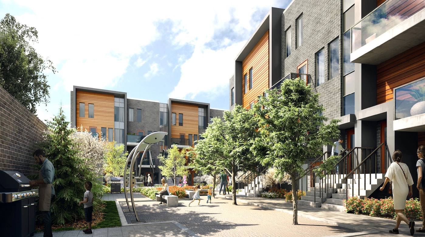 Exterior Rendering of 4Hundred East Mall Townhomes