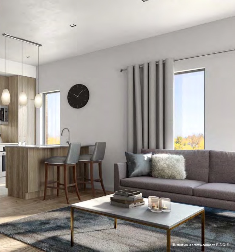 Rendering of 4Hundred East Mall Townhomes Living