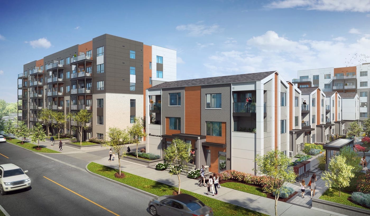 Exterior Rendering of Daniels FirstHome™ Markham Sheppard Condos and Towns