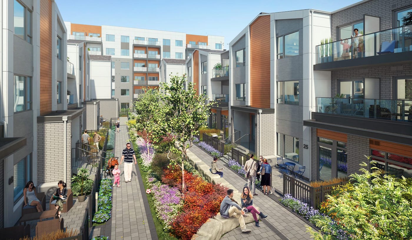 Exterior Rendering of Daniels FirstHome™ Markham Sheppard Condos and Towns