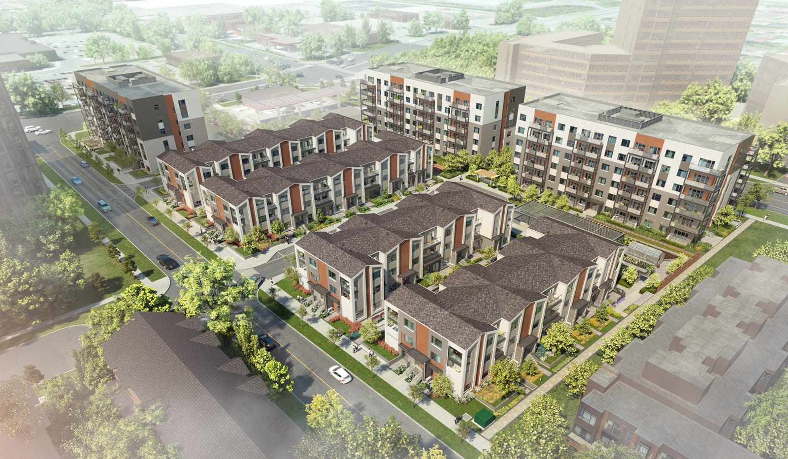Exterior Rendering of Daniels FirstHome™ Markham Sheppard Condos and Towns