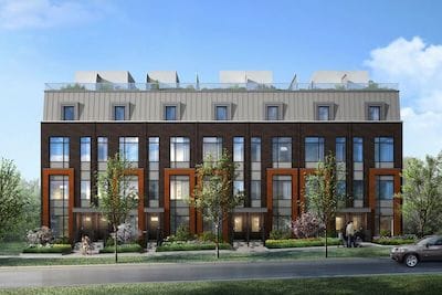 Exterior Rendering of Bartley Towns