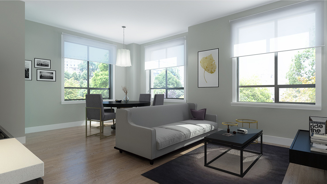 Rendering of Dellwood Park Urban Townhomes Unit Living Room