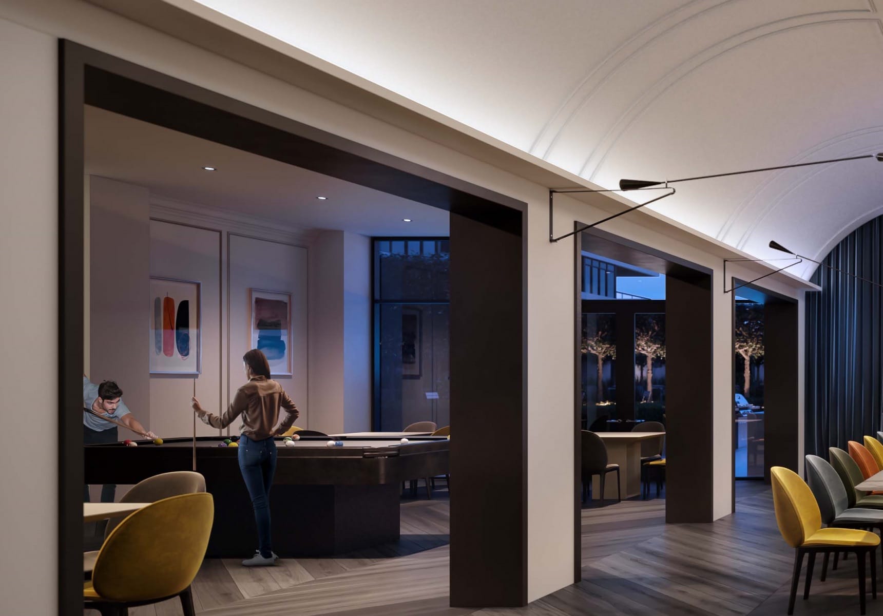 Interior Rendering of Eight Cedarland Condos Game Room