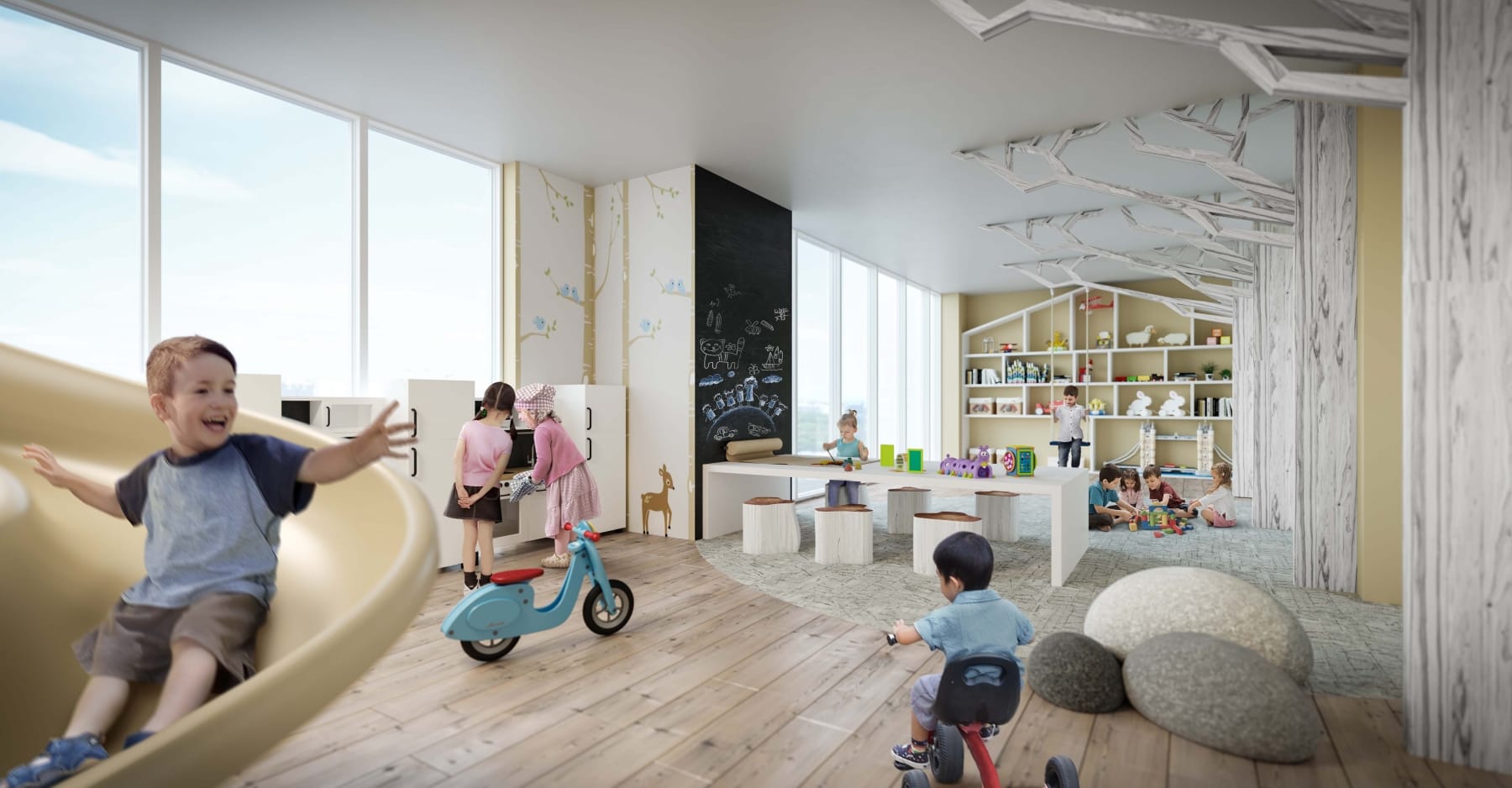 Interior Rendering of Eight Cedarland Condos Kids Play Room