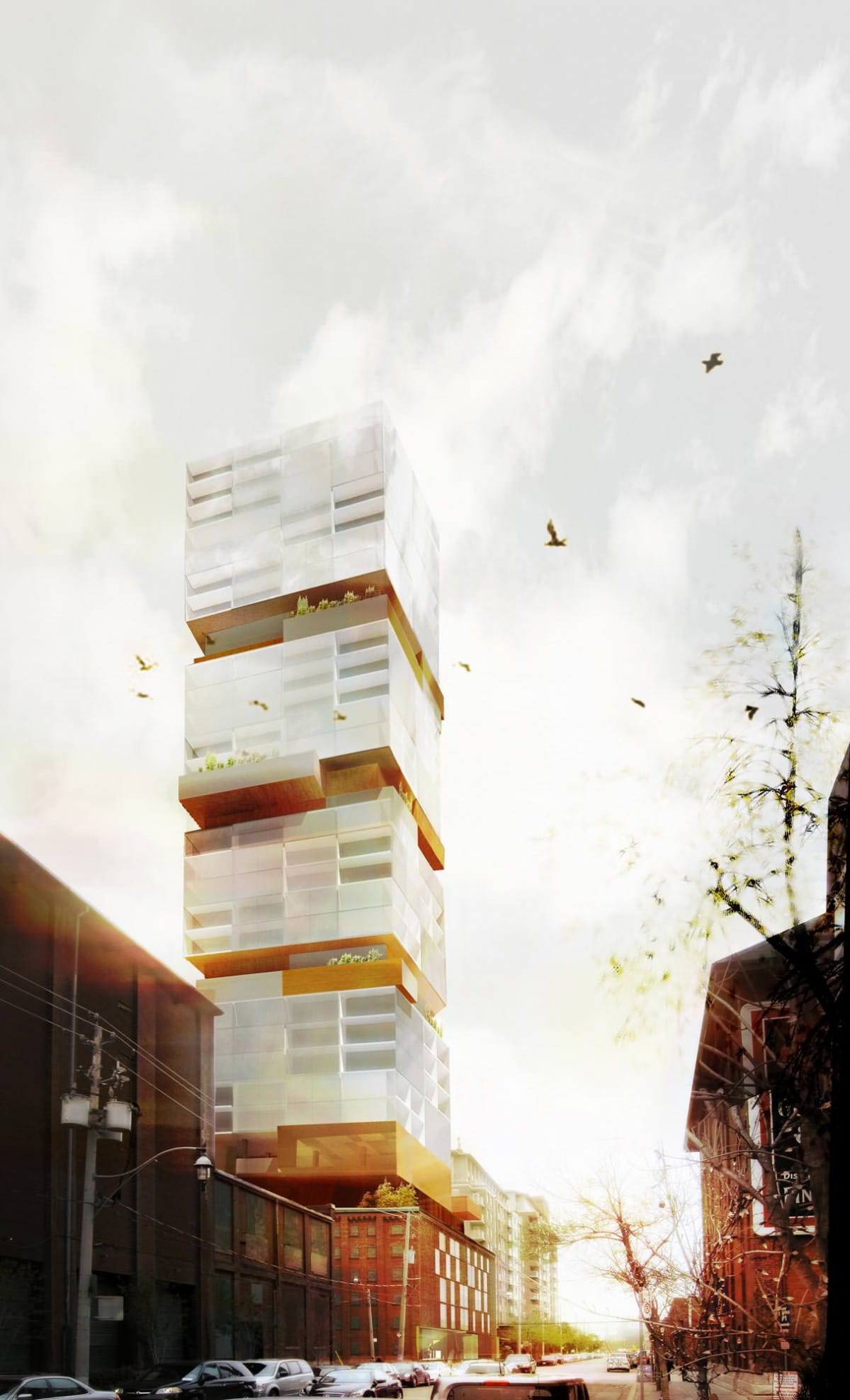 Exterior Rendering of Rack House D Condos