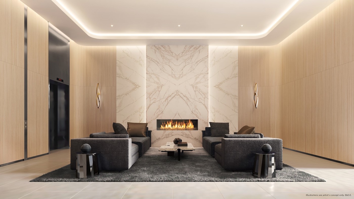 Lobby Rendering of St. Clair Village Condos