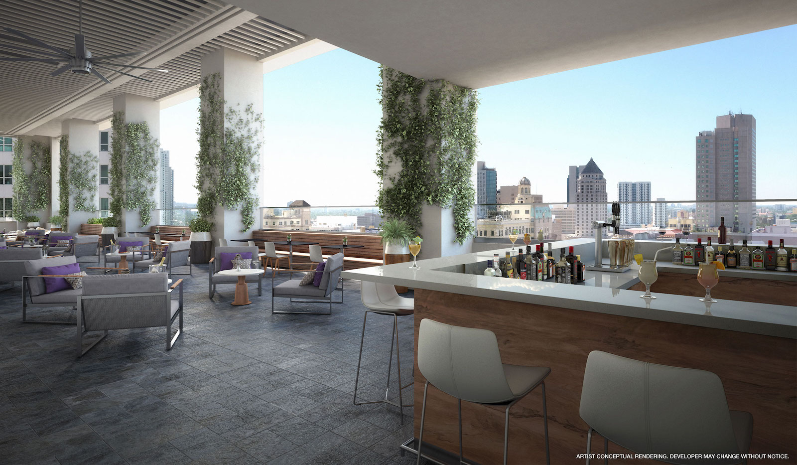 Rendering of YotelPad Miami Condos