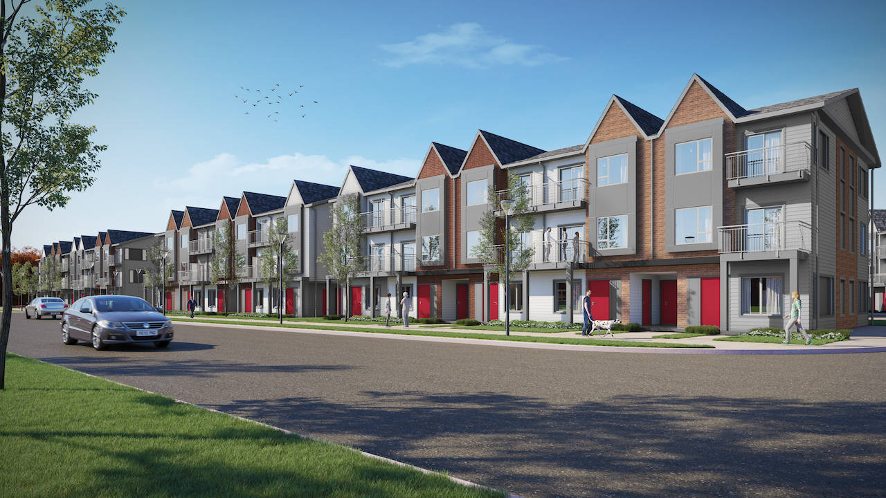 Rendering of Maxx Urban Towns streetscape
