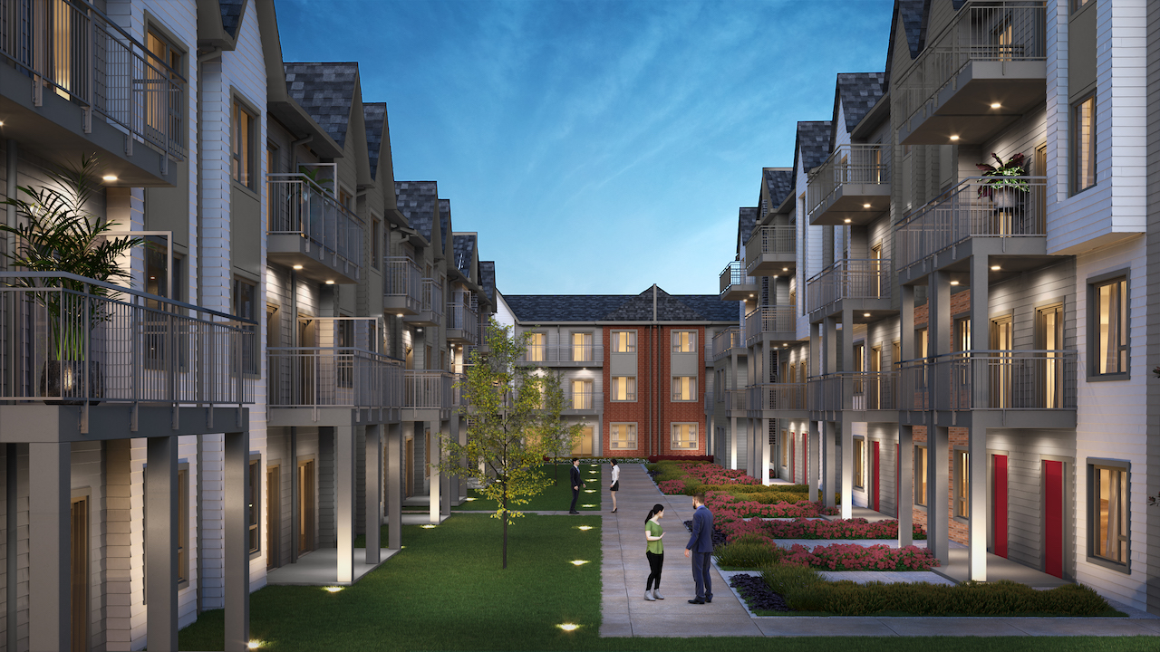 Rendering of Maxx Urban Towns courtyard