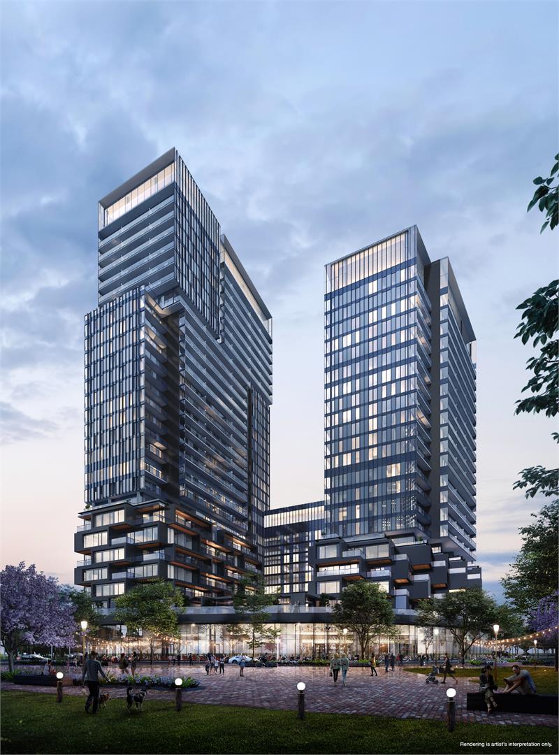 Exterior rendering of Galleria on the Park Condos phase 1.