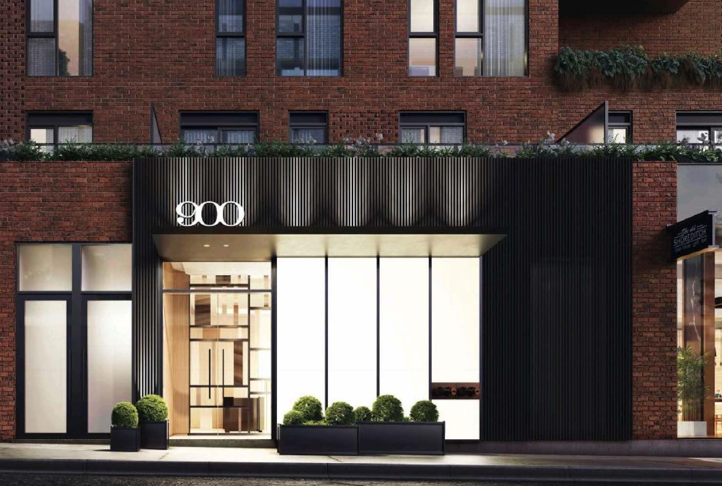 Rendering of St. Clair Village Condos Exterior Entrance