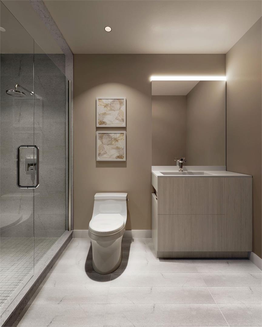 Rendering of St. Clair Village Condos interior suite bathroom.