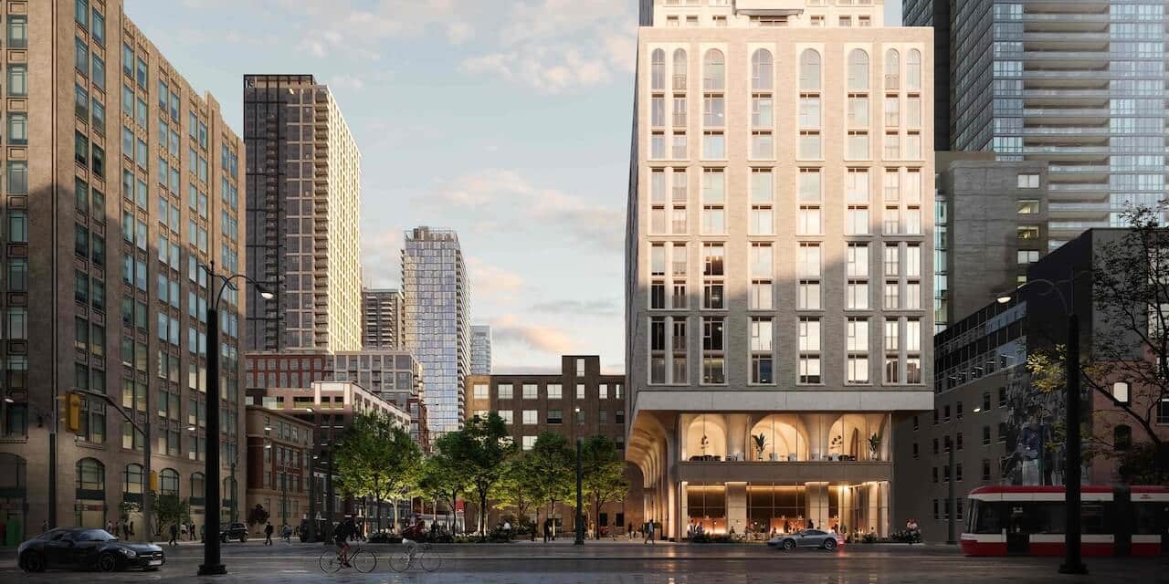 Rendering of 101 Spadina exterior streetscape