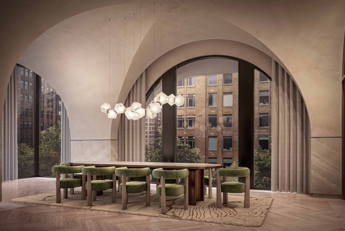 Rendering of 101 Spadina event dining area