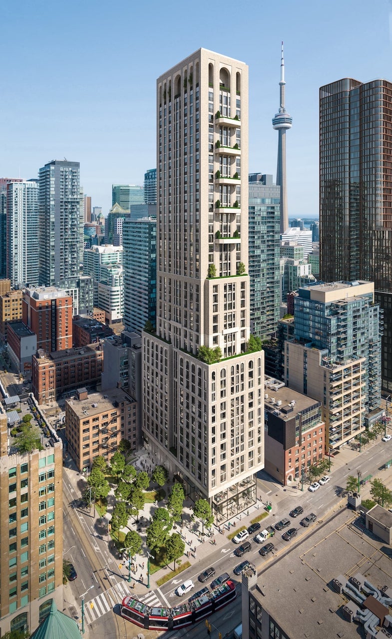 Rendering of 101 Spadina Condos exterior full view daytime