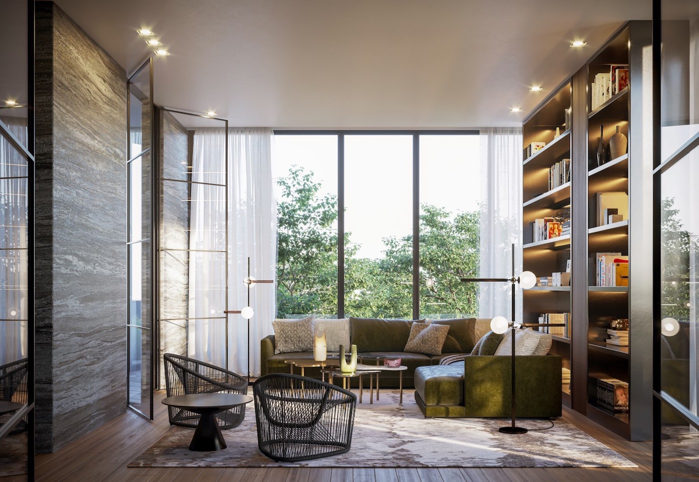Rendering of Crosstown Condos Bar Lounge