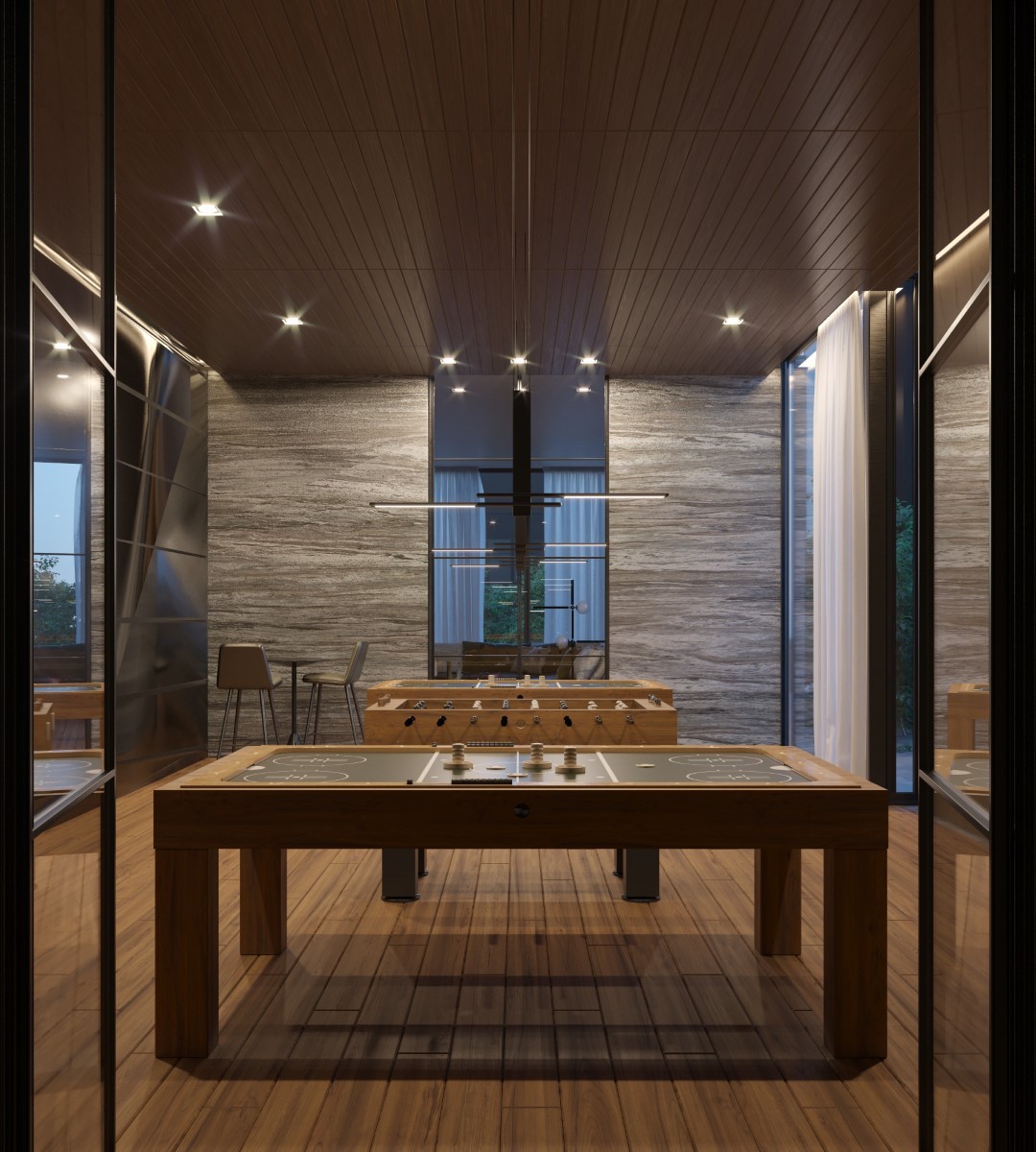 Rendering of Crosstown Condos Games Room