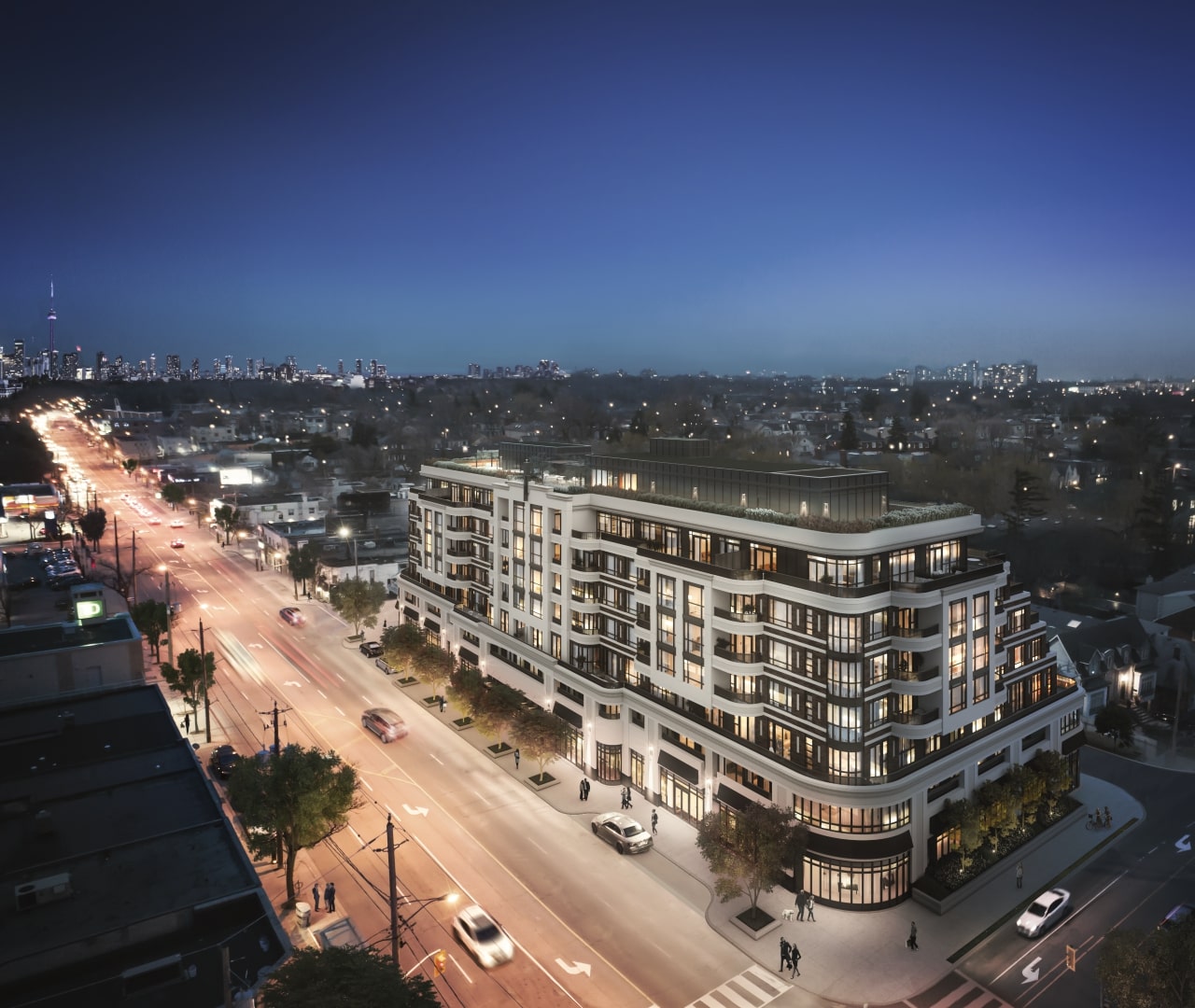 Rendering of Empire Maven Condos Exterior at Night