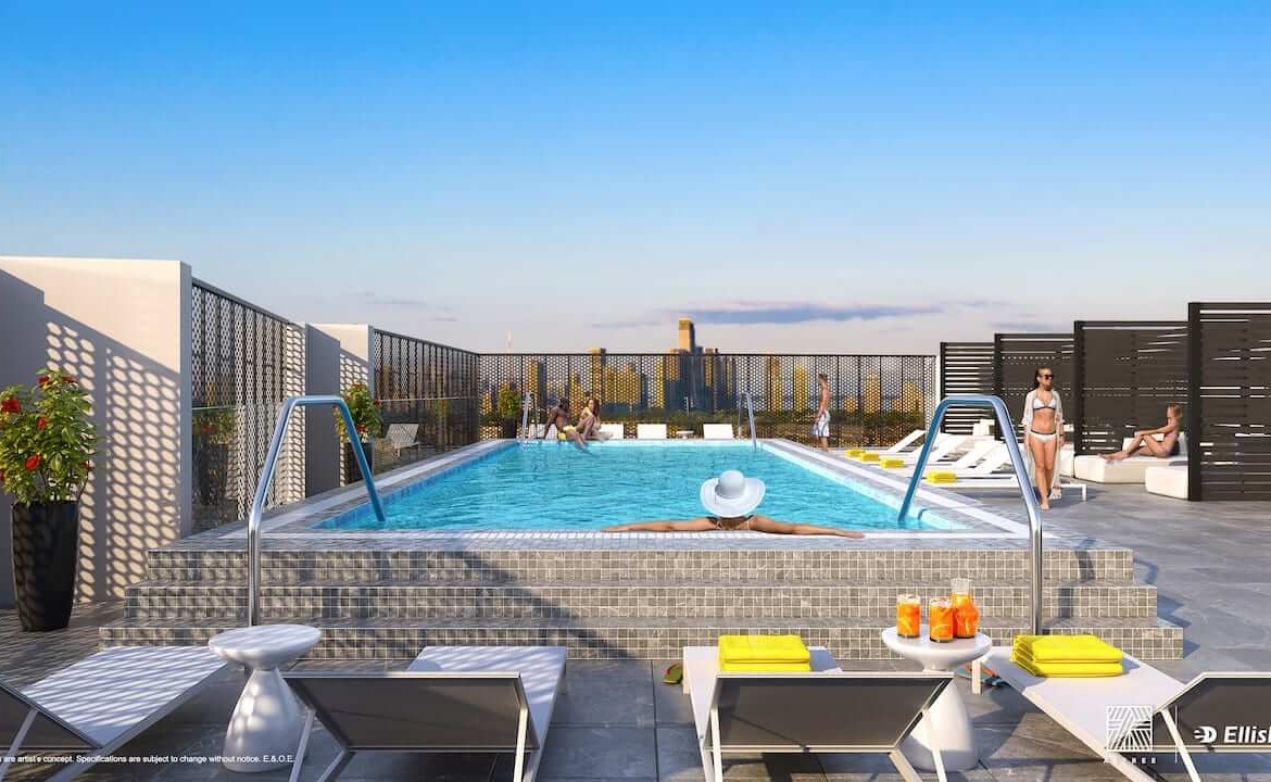 Rendering of Thirty Six Zorra Condos exterior swimming pool