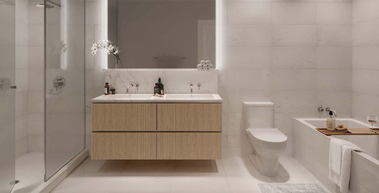 Rendering of Anx on Dupont Condos suite interior bathroom.
