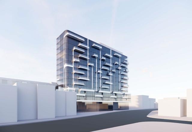 Full-view Exterior Rendering of Anx Condos Toronto