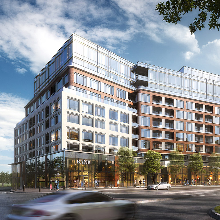 Partial Exterior Rendering of Edenbridge Kingsway Condos