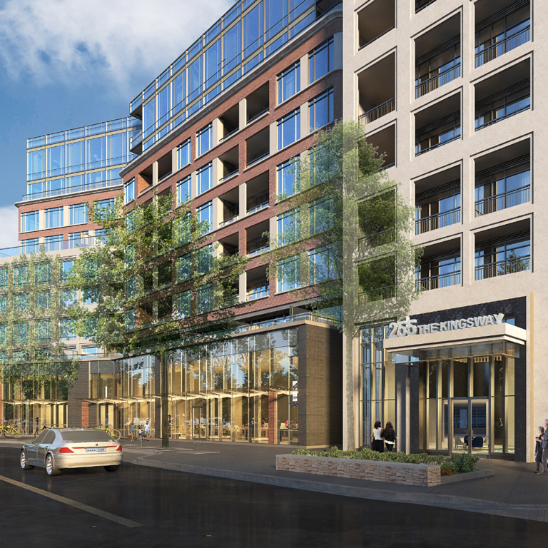 Street-view Rendering of Edenbridge Kingsway Condos