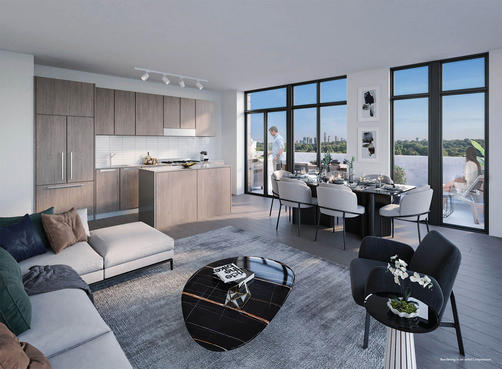 Rendering of Kingsway Crescent Condos suite interior.