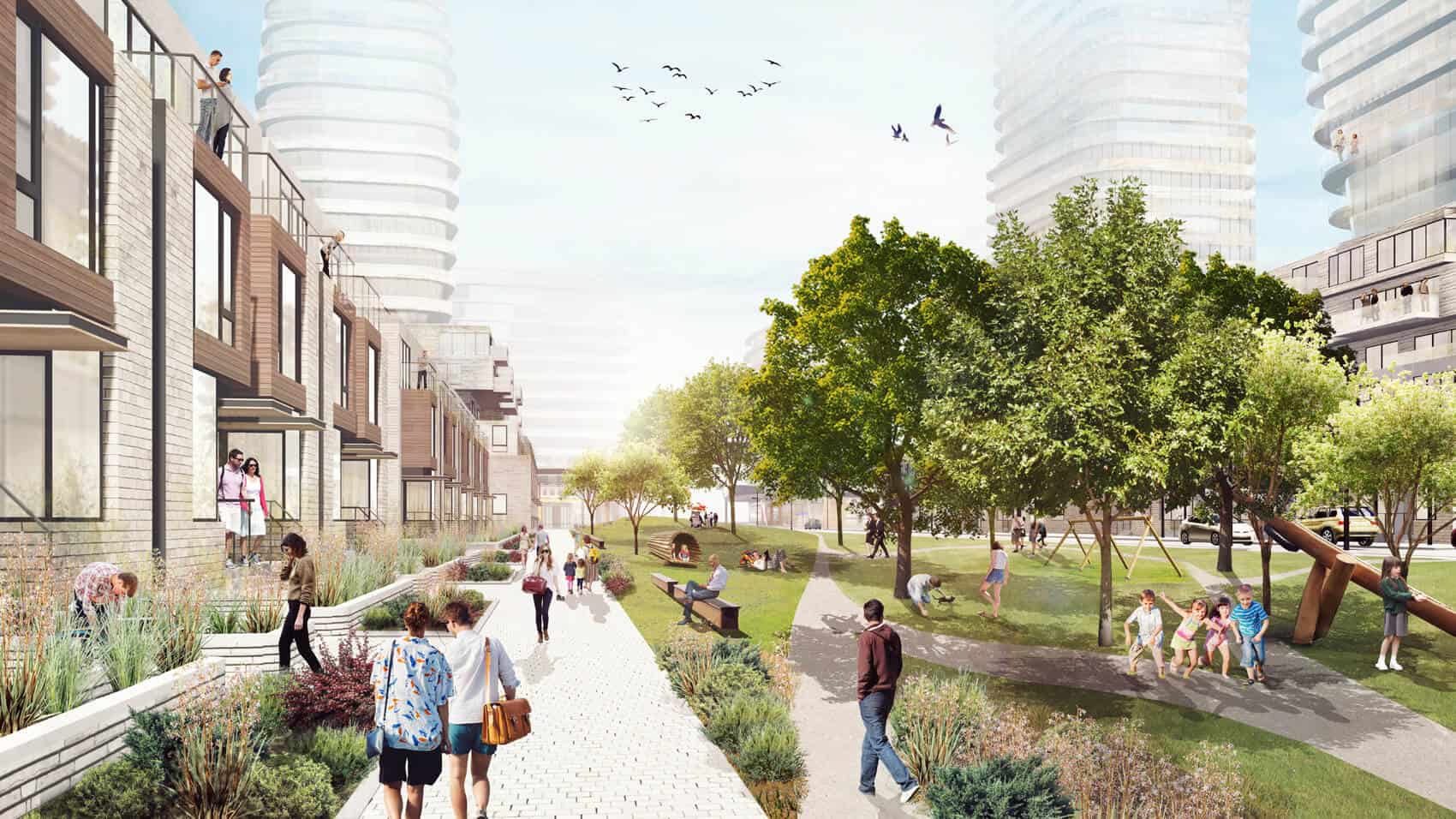 Rendering of West Village Port Credit Walkways