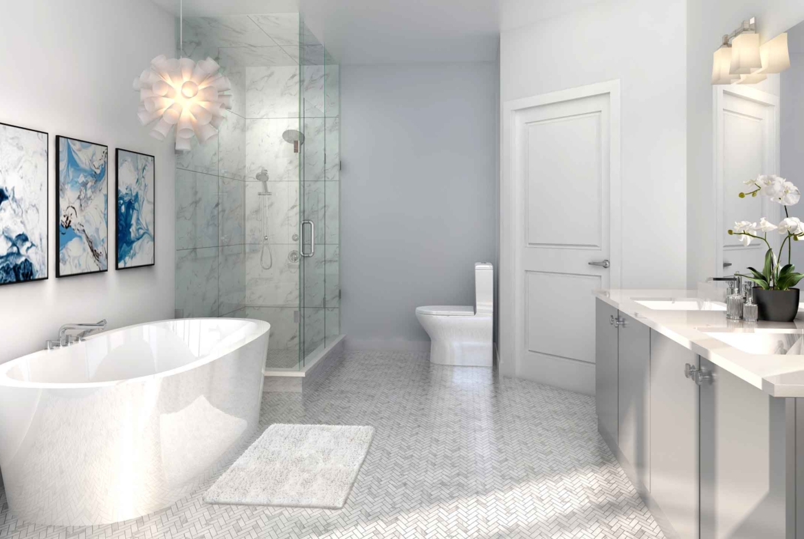 Rendering of 11 Altamont Towns suite bathroom.