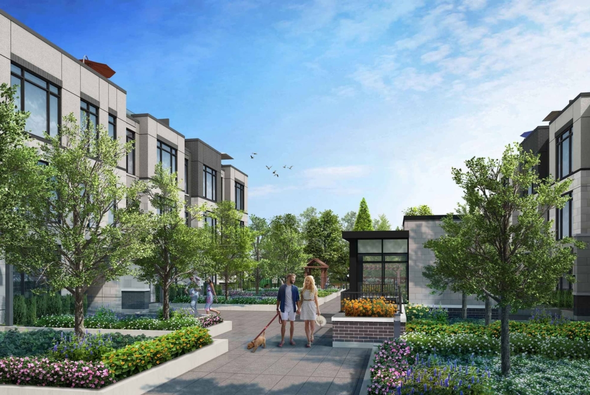 Rendering of 11 Altamont Towns courtyard.