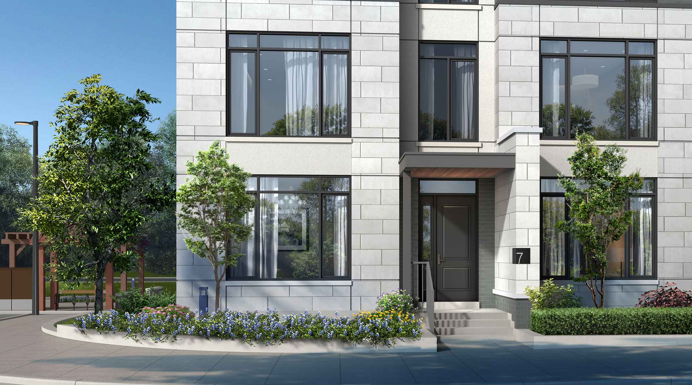 Rendering of 11 Altamont Towns suite exterior entrance.