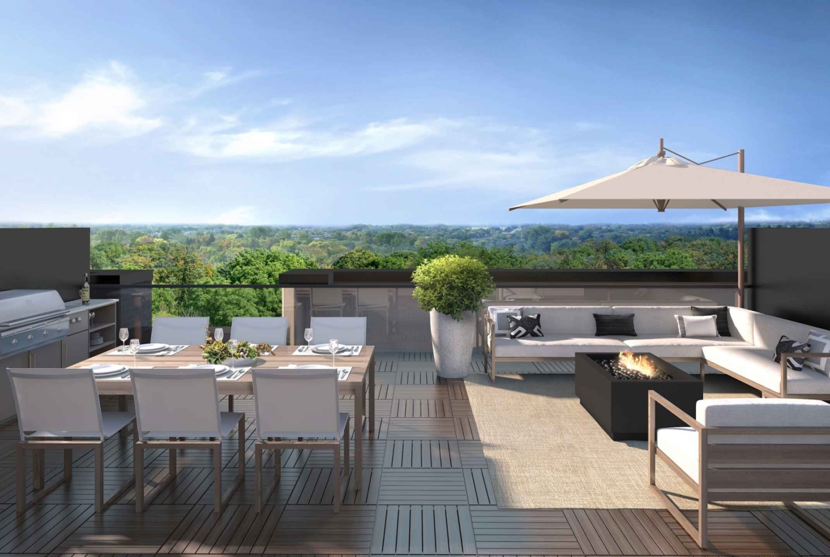 Rendering of 11 Altamont Towns rooftop terrace.